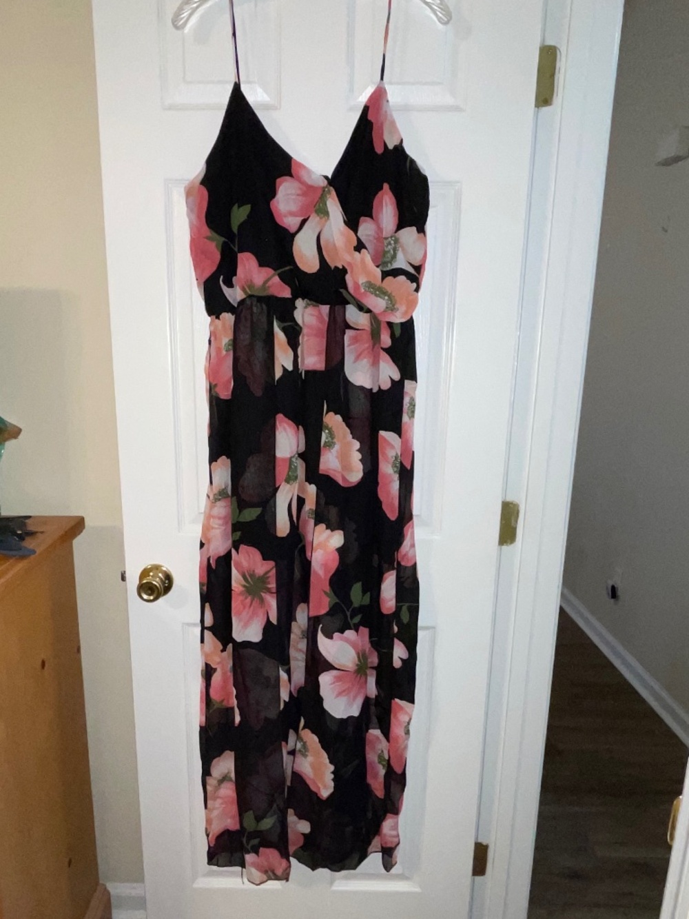 Women's Plus Size Floral Maxi Slip Dress-NWT-SIZE 1X